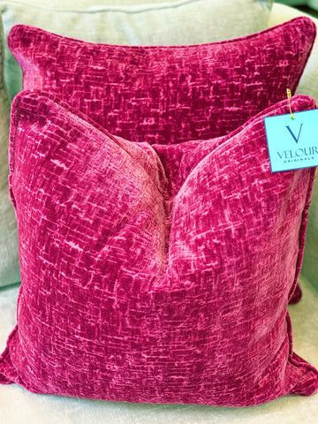 BARBIE hot pink velvet pillows