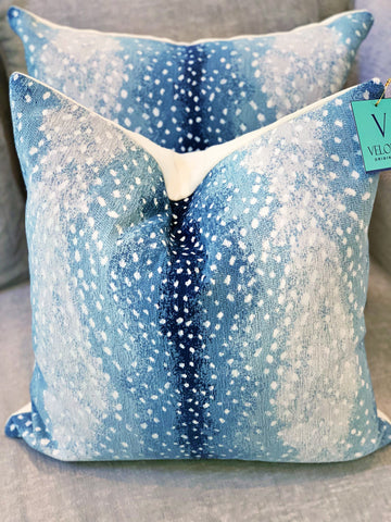 Navy Antelope Velvet Pillows