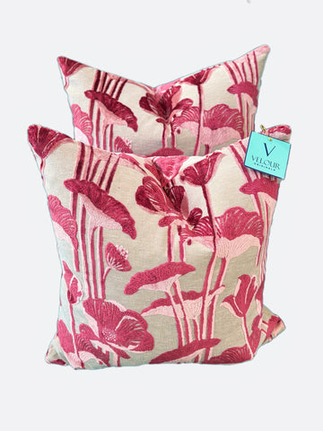 Cranberry Calla Lily Velvet Pillows