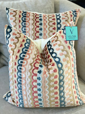 Bernina Classic Coral Zipper Velvet Pillows