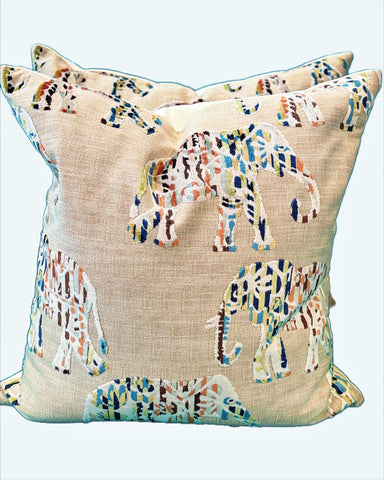 Elephant Cut Velvet Pillows