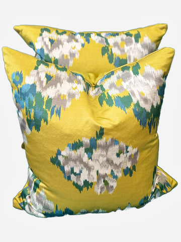 HB Chartruese Teal Flower Pillows