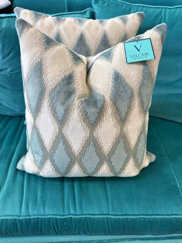 Mint Ice Triangle Velvet Pillows