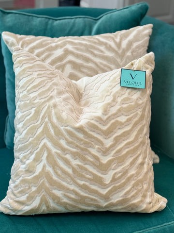 Bazan Alabaster Cut Velvet Pillows