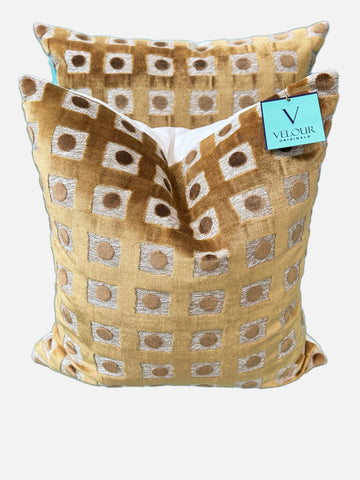 Golden Domino Velvet Pillows