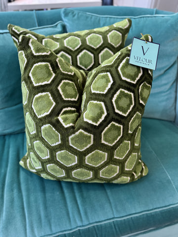 Green Ruggles Velvet Pillows