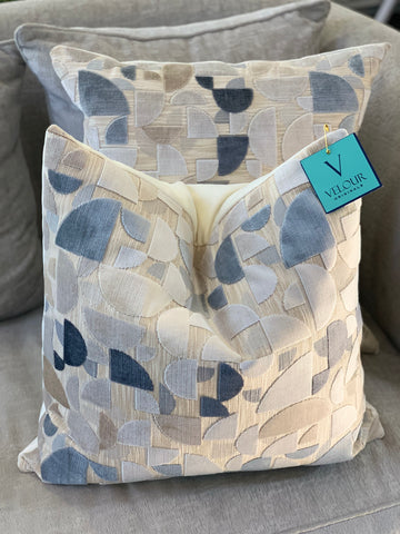 Slate Prism Cut Velvet Pillows