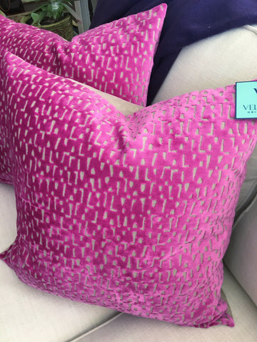 Villa Nova Fuchsia Velvet Pillows