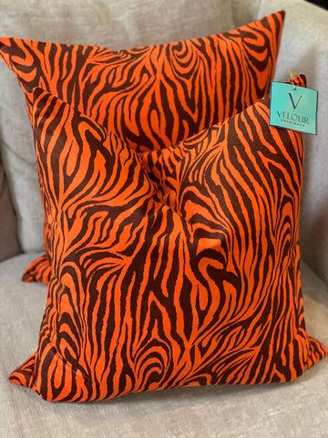 Orange Bengal Velvet Pillows