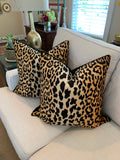 Serengeti Leopard Velvet Pillow Set 22'x22"