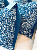 Blue cheetah spots velvet pillows