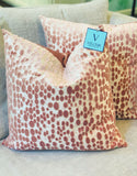 Finch Blush pink dot velvet pillows