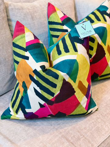 Colorful Teal velvet pillows