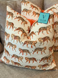 Coral Tiger Velvet Pillows