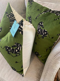 Farlowe Emerald Green Zebra Velvet Pillows