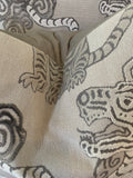 Gray Akbar Tiger Velvet Chinoiserie Pillows