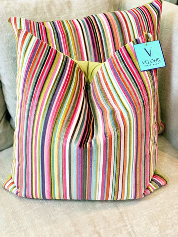 Greenhouse Stripe Velvet Pillows