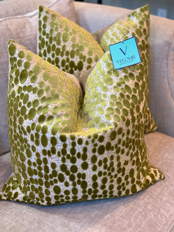 Hamilton Finch Peridot Olive Green Velvet Pillows