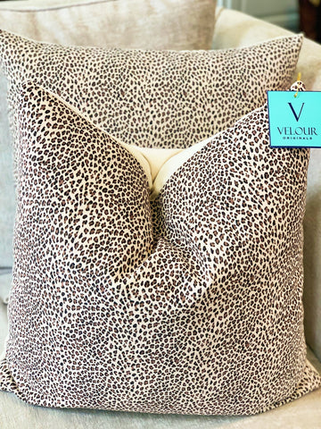 Mini cheetah print velvet pillows