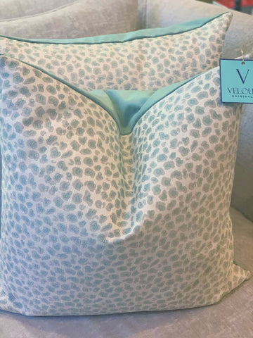 Mint Cheetah Velvet Pillows
