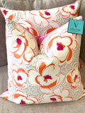 Pink Orange Floral Velvet Pillows