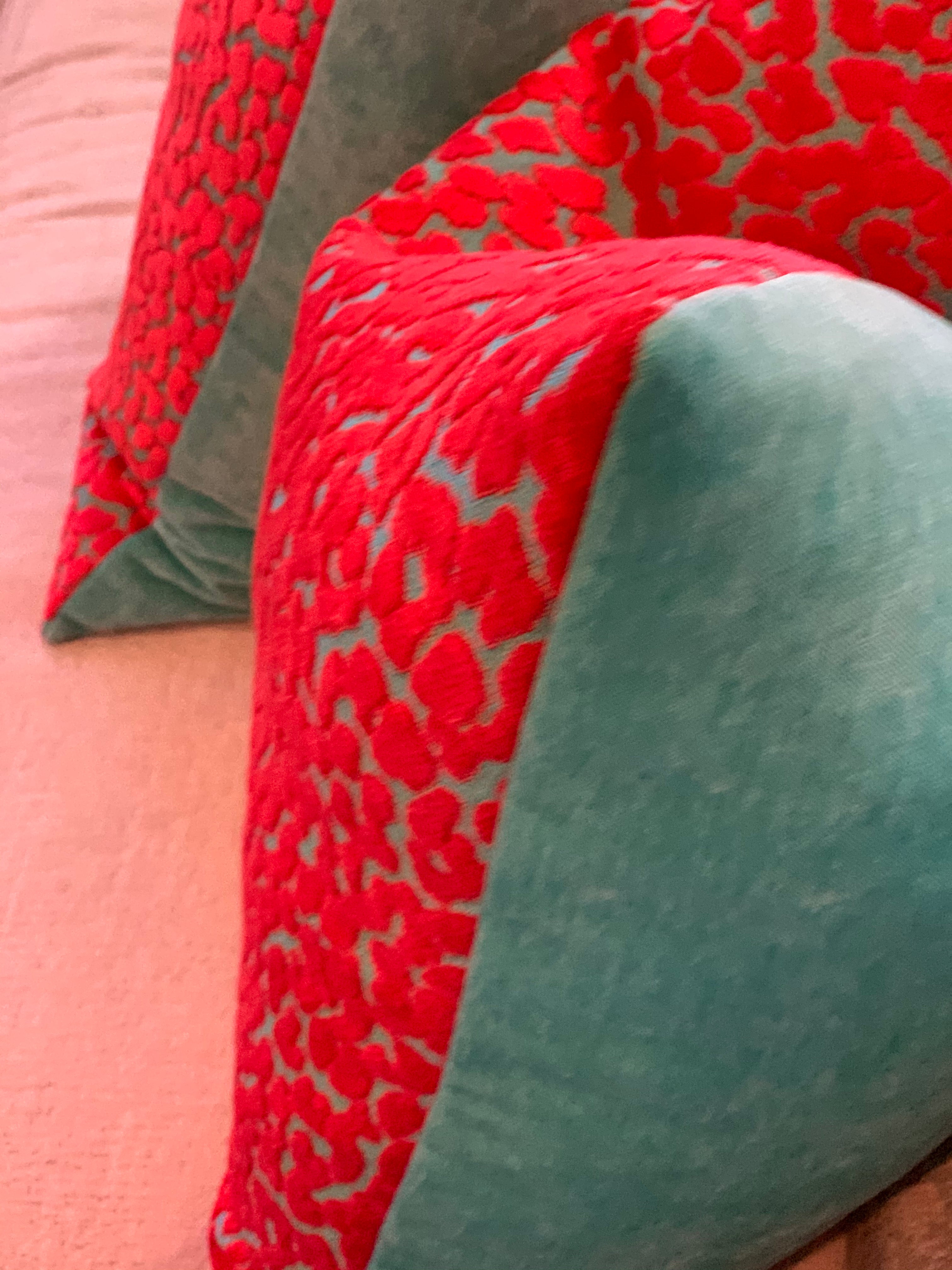 Hamilton Red Turquoise Leo Cut Velvet Dot