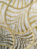 Gold and White Shell Velvet Designer Pillow Set 22"x22"