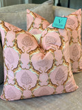 Tiger dance pink velvet pillows set