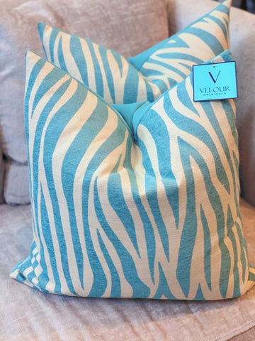 turquoise zebra pillows