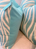 turquoise zebra pillows